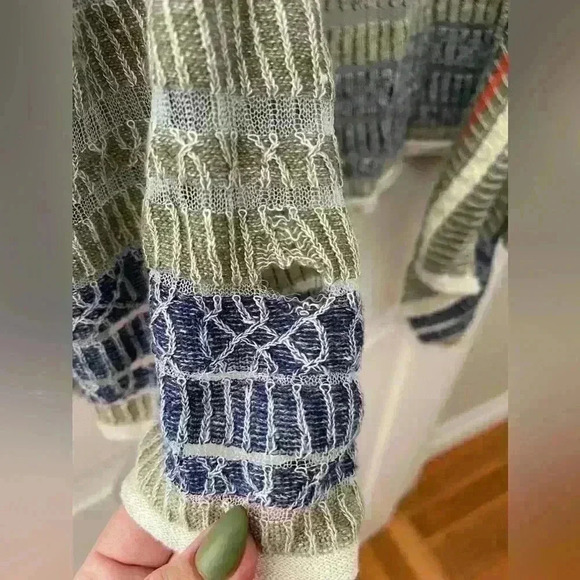 Nic + Zoe plus size 1x linen multi colored 3/4 cardigan - Picture 3 of 7